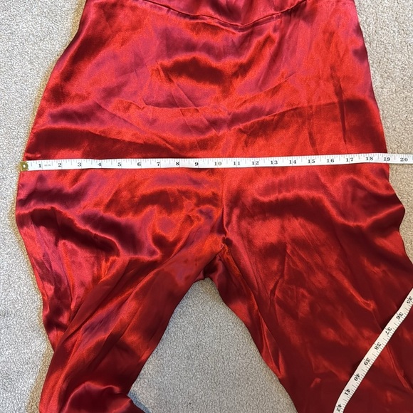 NWT Carolina Ritzler Satin Ruby Red Halter Jumpsuit Size 36 - Picture 12 of 13